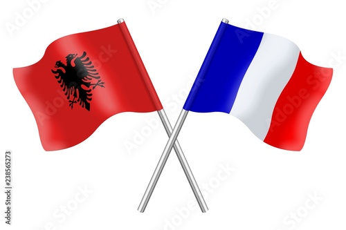 Flags. Albania and France photo