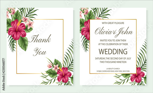 Wedding invitation and thank you card