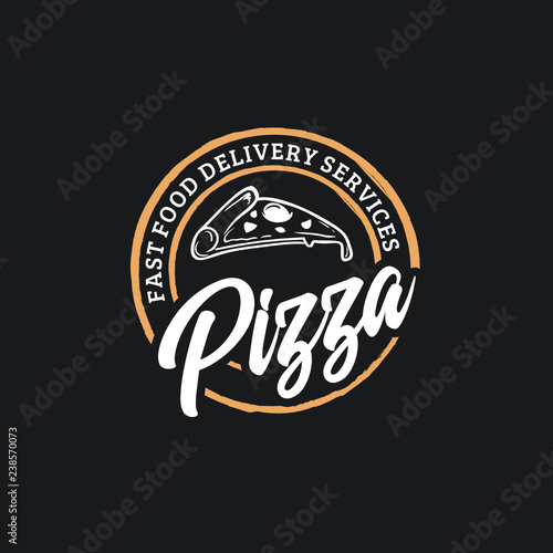 Vintage Pizza Logo design inspiration - Vector Illustration