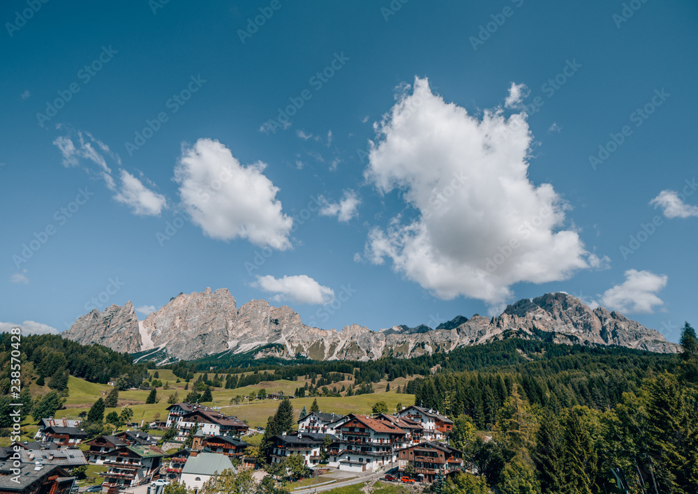 Fototapeta premium City in the middle of the Dolomites