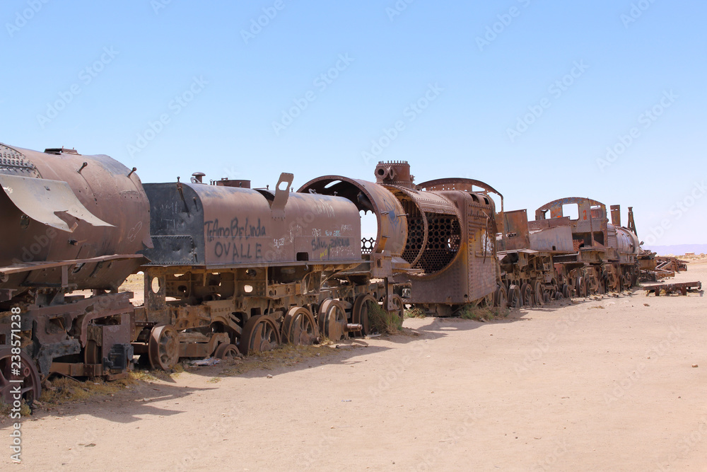 Uyuni, Bolivia. Rusty old steam locomotive.