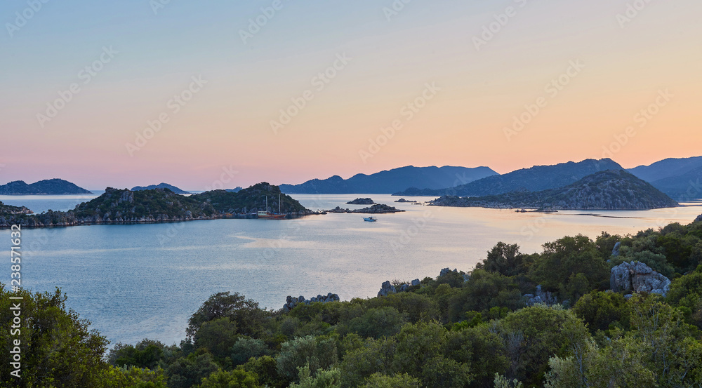 Sea, near ruins of the ancient city on the Kekova island