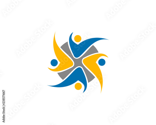 Team Work Logo Design Template