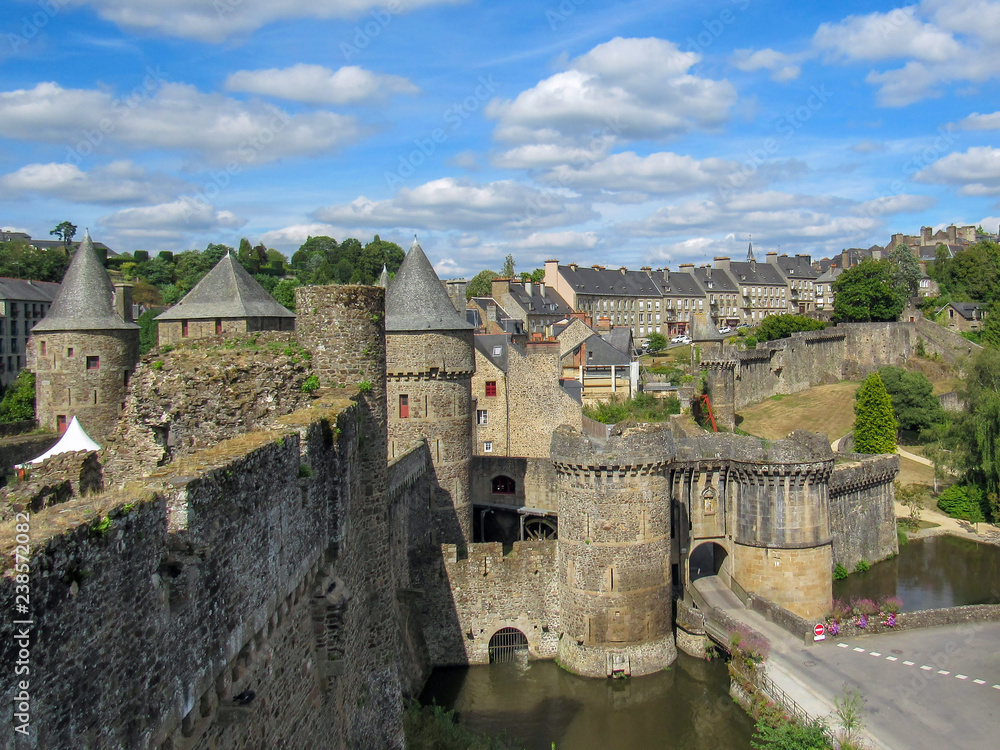 The medieval castle and town of Fougeres, Brittany, northwestern France