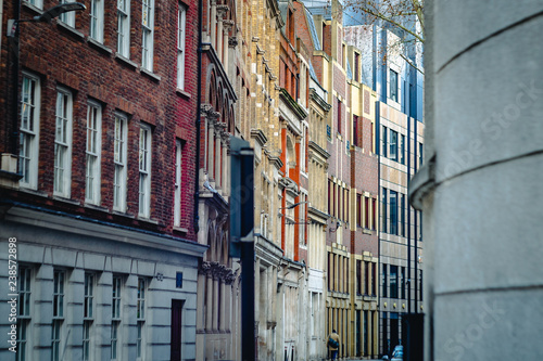 Terraced buildings on Little Britain in City of London