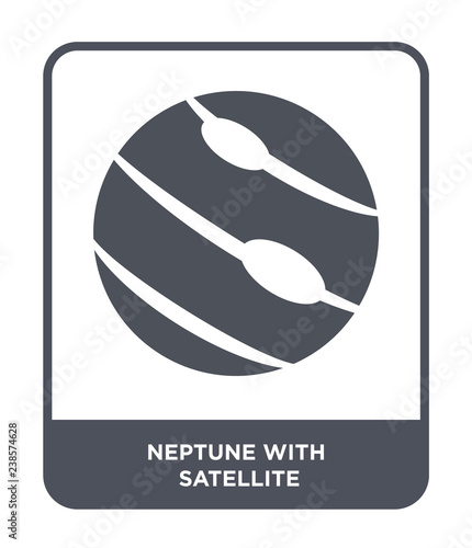 neptune with satellite icon vector