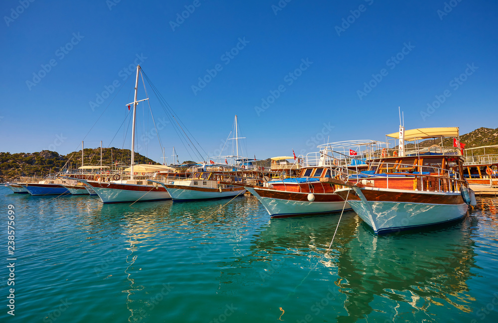 Berth of yachts in Sea