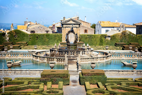 Fototapeta Bagnaia: Villa Lante at Bagnaia is a Mannerist garden of surprise, near Viterbo, Italy
