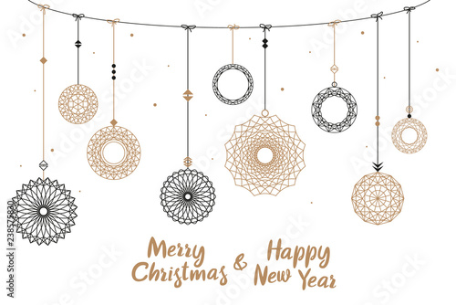 New Year's design for holiday card. New Year decoration. Circular Christmas p...