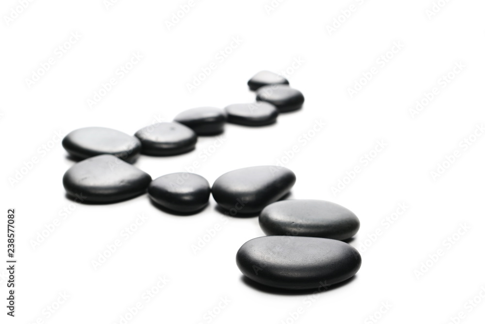 Pile black rocks isolated on white background Pile black rocks isolated on white background