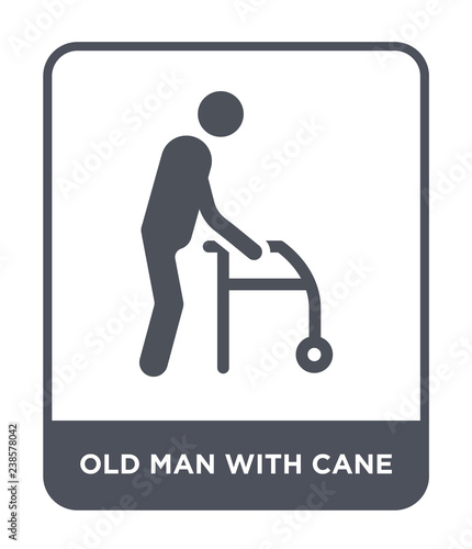 old man with cane icon vector