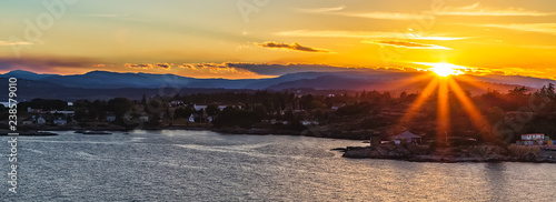 Vászonkép Sunset at the harbor in Victoria, British Columbia, Canada