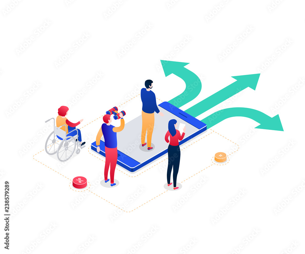 Decision making - modern colorful isometric vector illustration