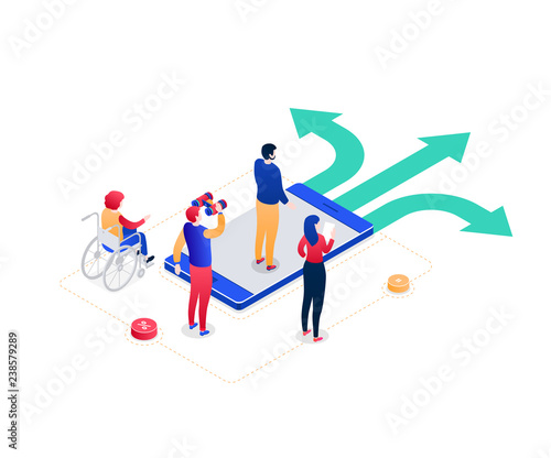 Decision making - modern colorful isometric vector illustration