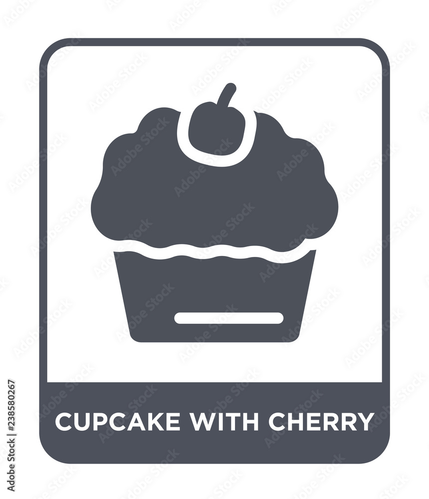 cupcake with cherry icon vector cupcake with cherry icon vector
