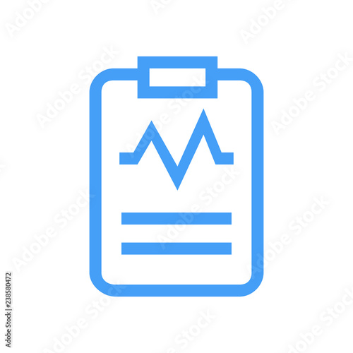 Line icon list of diagnoses isolated on white background. Vector illustration.