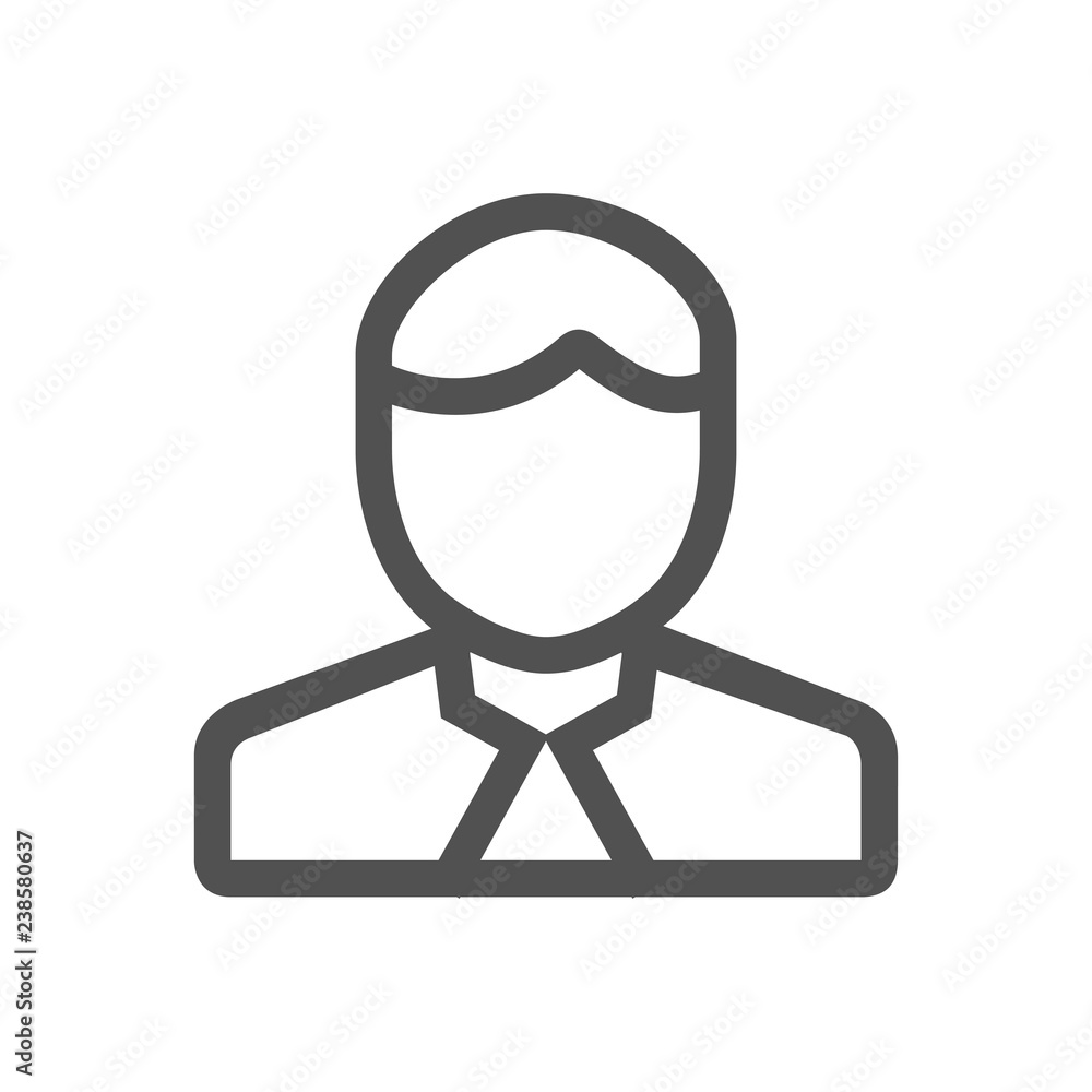 Line icon profile of man in business style isolated on white background. Vector illustration. Line icon profile of man in business style isolated on white background. Vector illustration.