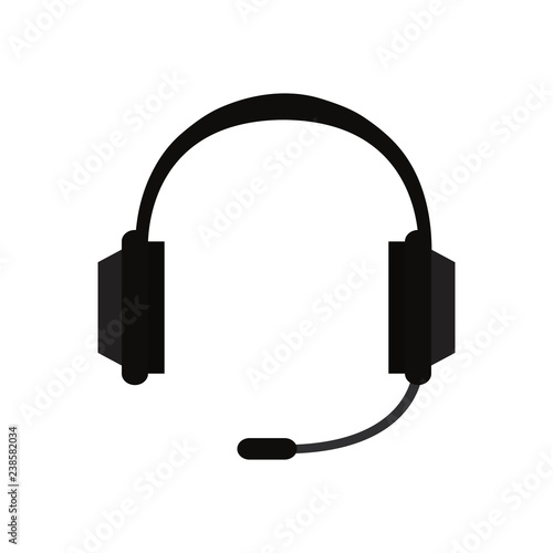 headset microphone on white background
