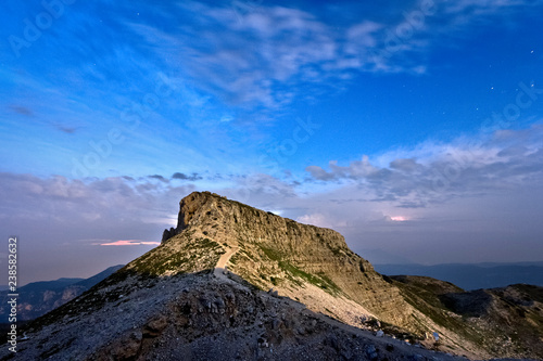 Obraz na płótnie Night at Dente Austriaco, Pasubio, Italy. Pasubio was one of the bloodiest battlefields on the Italian front during the First World War. w salonie