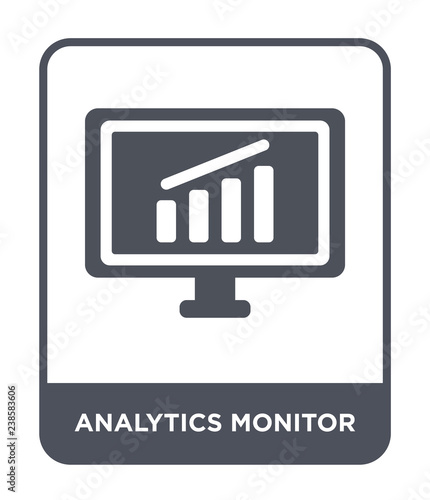 analytics monitor icon vector