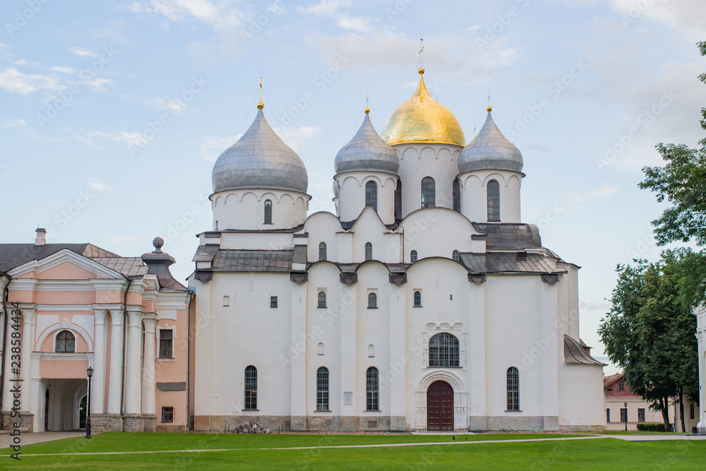 Novgorod Cathedral in the centre White church Novgorod Cathedral in the centre White church