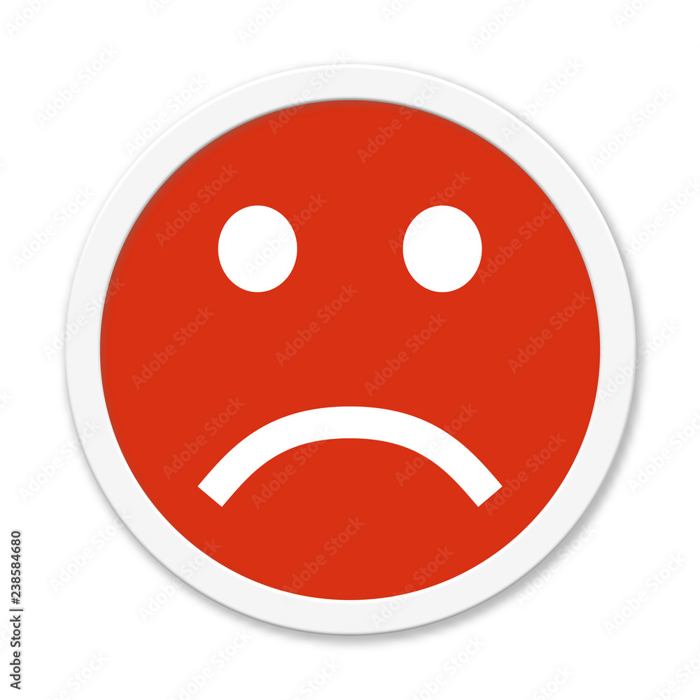 Runder roter Button zeigt negative Bewertung Runder roter Button zeigt negative Bewertung