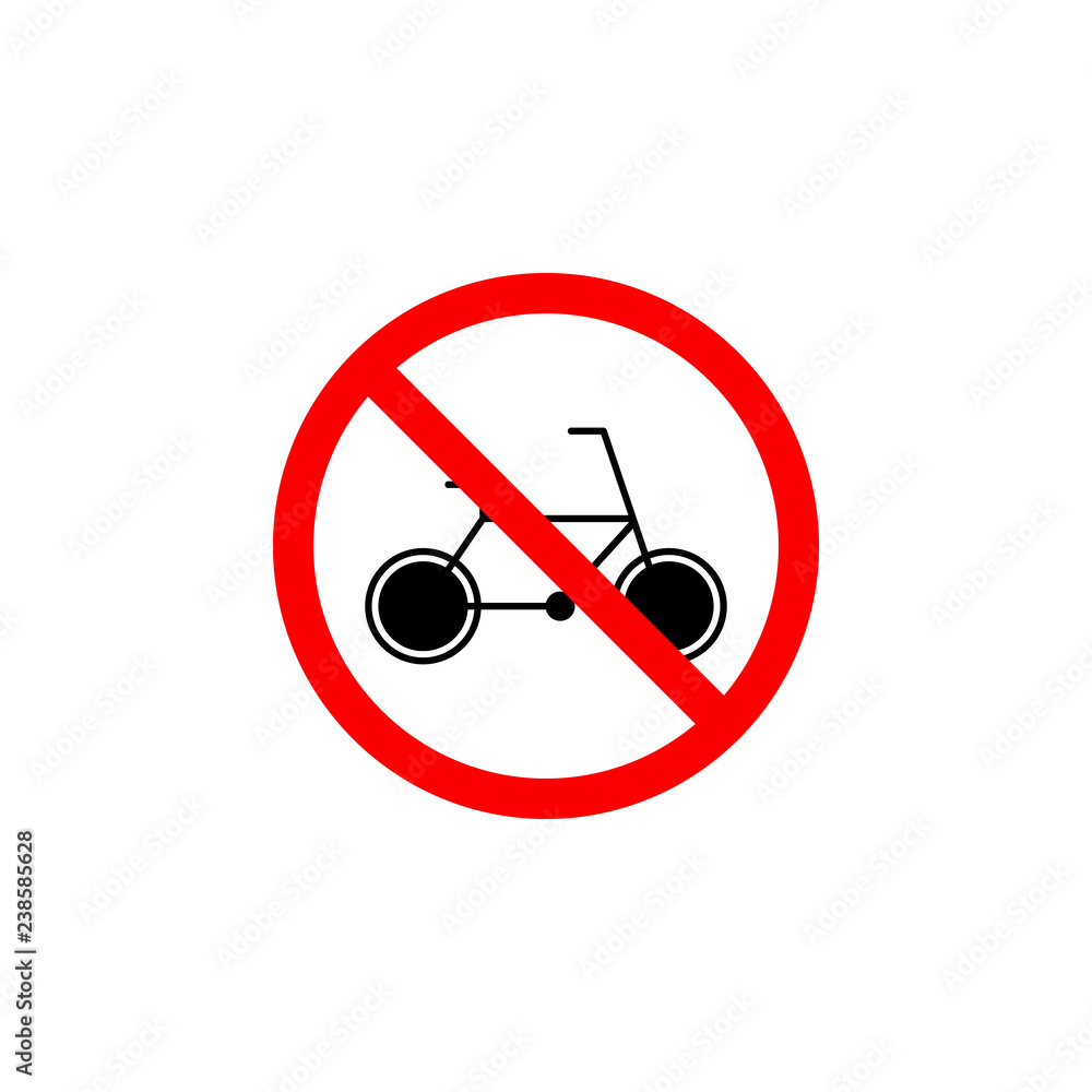 Forbidden bicycle icon on white background can be used for web, logo, mobile app, UI, UX Forbidden bicycle icon on white background can be used for web, logo, mobile app, UI, UX
