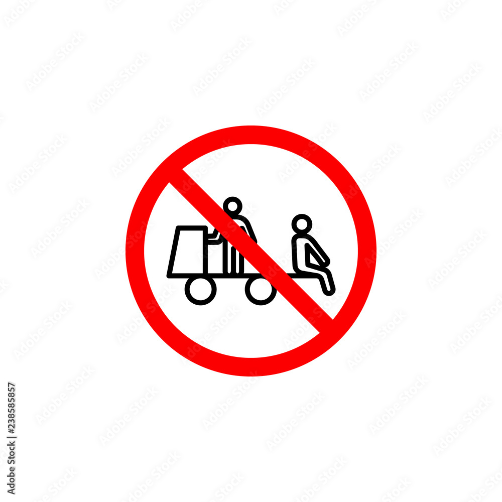 Forbidden sitting cart icon on white background can be used for web, logo, mobile app, UI, UX Forbidden sitting cart icon on white background can be used for web, logo, mobile app, UI, UX