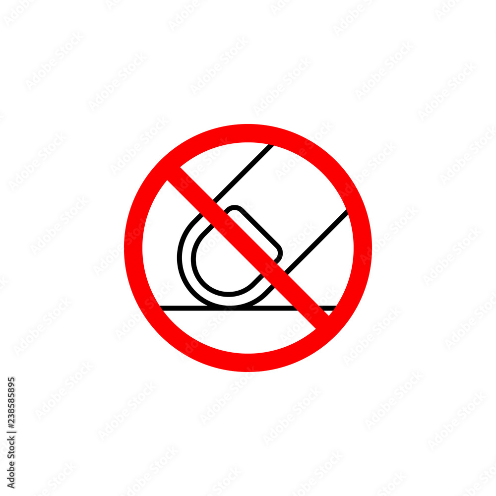 Forbidden touch finger icon on white background can be used for web, logo, mobile app, UI, UX Forbidden touch finger icon on white background can be used for web, logo, mobile app, UI, UX