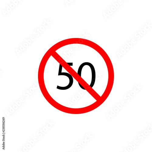 Free Download Forbidden speed 50 icon on white background can be used for web, logo, mobile app, UI, UX - GFXLoad