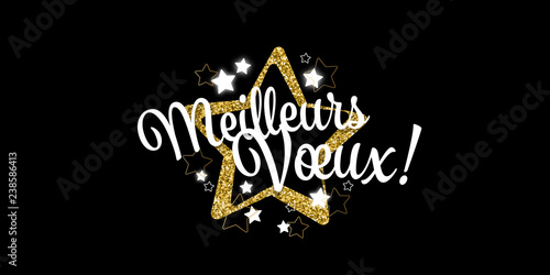 Meilleurs vœux avec paillettes dorées