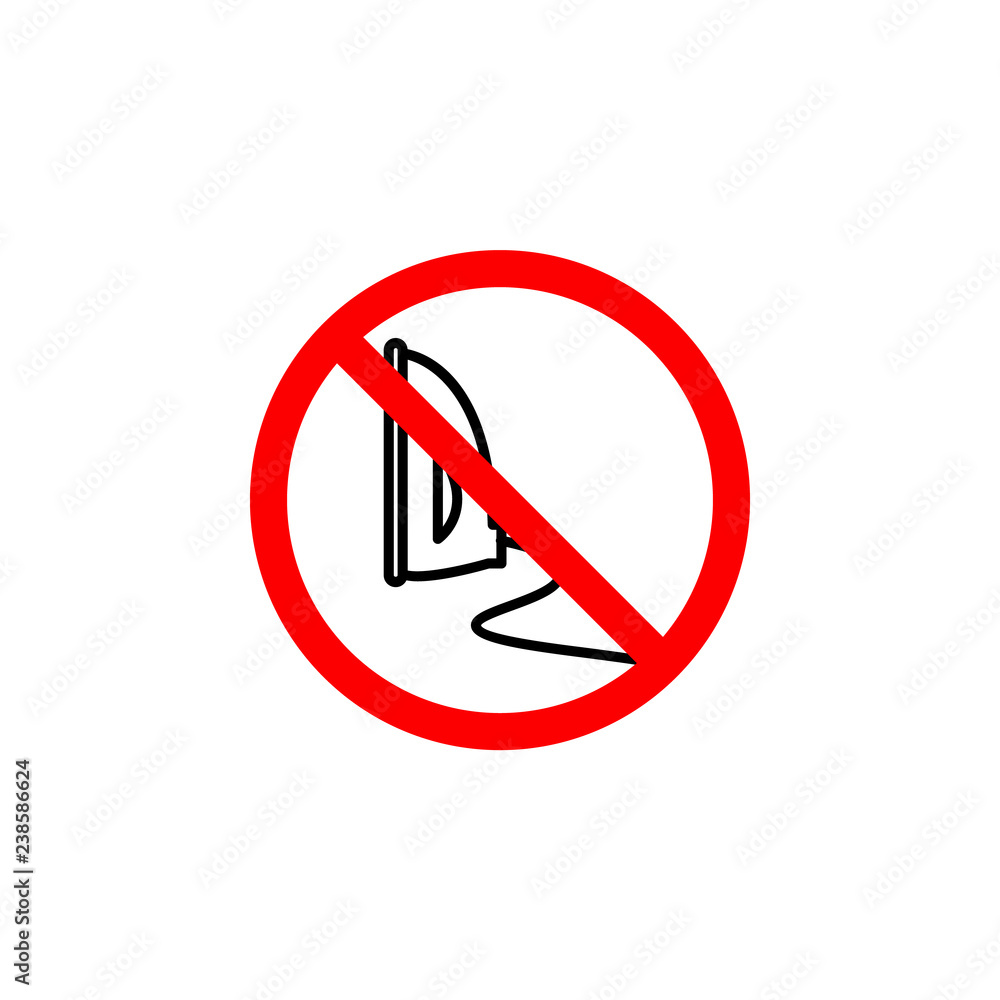 Forbidden to iron icon on white background can be used for web, logo, mobile app, UI, UX Forbidden to iron icon on white background can be used for web, logo, mobile app, UI, UX