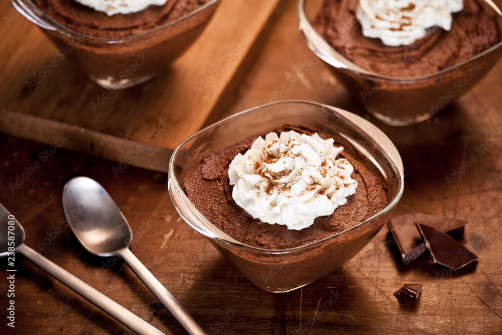 Chocolate Mousse With Whipped Cream Chocolate Mousse With Whipped Cream