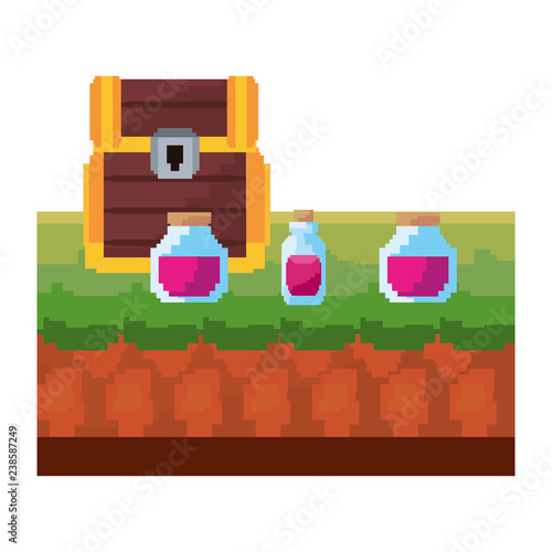 pixel video game treasure chest © djvstock
