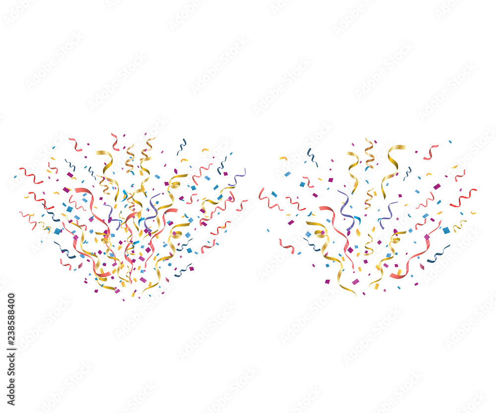 Colorful bright confetti isolated on transparent background. Festive vector illustration Colorful bright confetti isolated on transparent background. Festive vector illustration