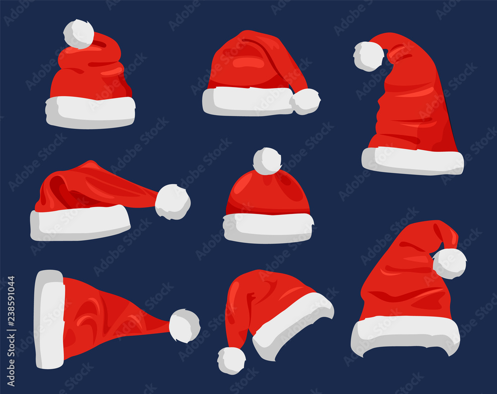 Hat of Santa Claus Closeup Vector Illustration Hat of Santa Claus Closeup Vector Illustration