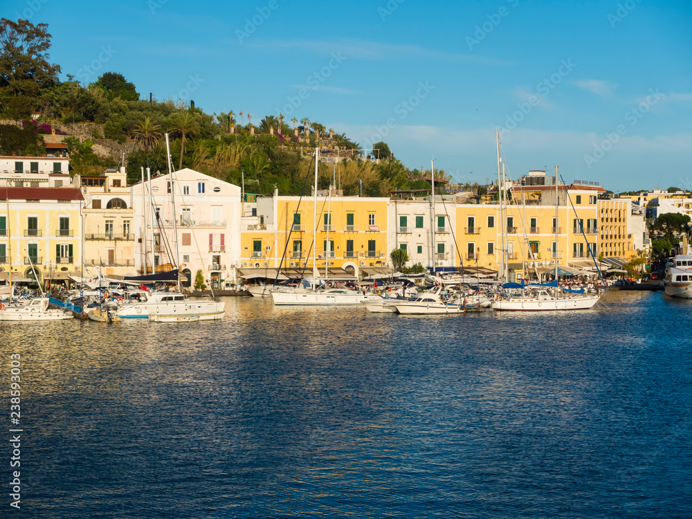 Port of Ischia in the morning, Ischia island, Naples, Gulf of Naples, Campania, Italy