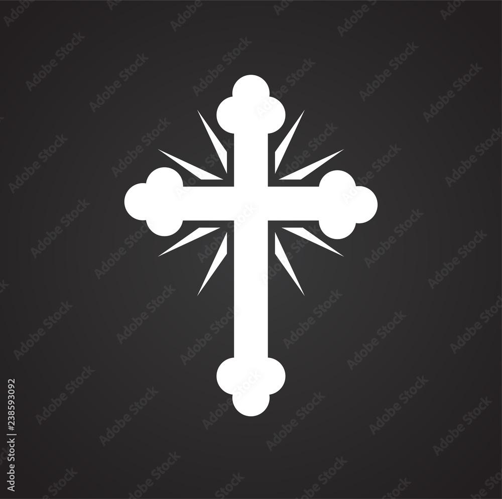 Easter cross icon on black background for graphic and web design, Modern simple vector sign. Internet concept. Trendy symbol for website design web button or mobile app Easter cross icon on black background for graphic and web design, Modern simple vector sign. Internet concept. Trendy symbol for website design web button or mobile app