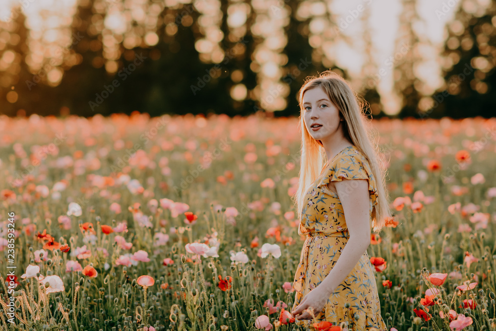 Beautiful Girl in Poppies Beautiful Girl in Poppies