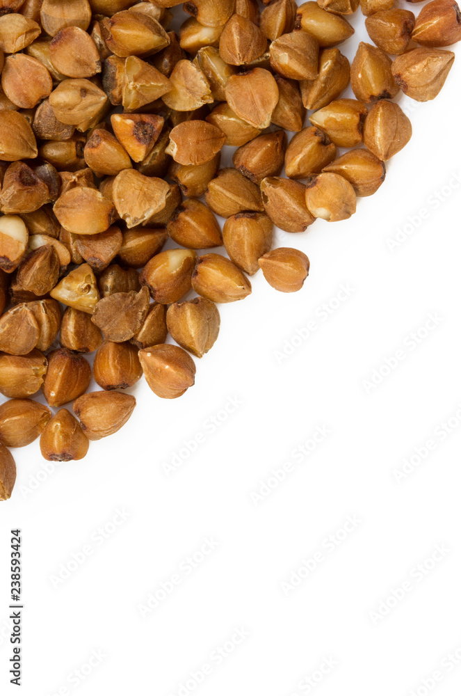 buckwheat or white background, macro. Buckwheat on a white background, macro. Buckwheat grain extreme closeup. Isolated on. buckwheat or white background, macro. Buckwheat on a white background, macro. Buckwheat grain extreme closeup. Isolated on.