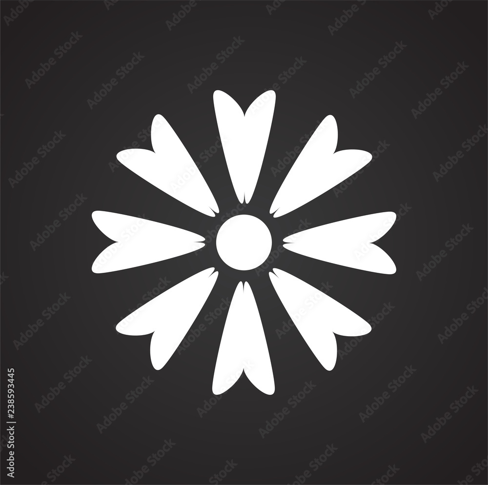 Spring flower icon on black background for graphic and web design, Modern simple vector sign. Internet concept. Trendy symbol for website design web button or mobile app Spring flower icon on black background for graphic and web design, Modern simple vector sign. Internet concept. Trendy symbol for website design web button or mobile app