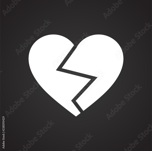 Heart icon on black background for graphic and web design, Modern simple vector sign. Internet concept. Trendy symbol for website design web button or mobile app