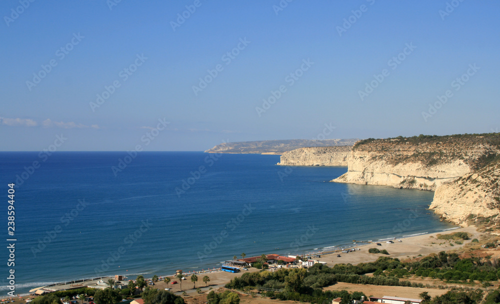 Panoramic view of a mediterranean seashore