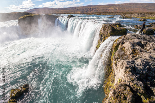 Fototapeta Naklejka Na Ścianę i Meble -  Panorama view on beautiful Godafoss waterfall, Iceland