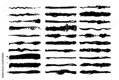 Hand drawn black paint ink brush strokes. grunge artistic vector brushes. Hand drawn ink lines. Craft style vector brushes.