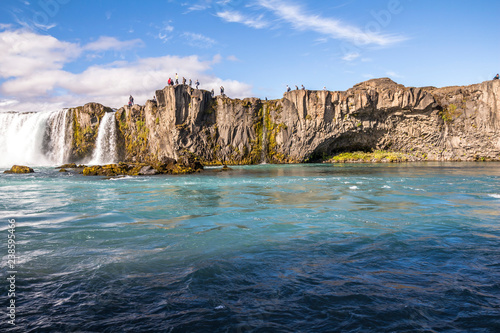 Godafoss panorama from below the waterfall, Iceland