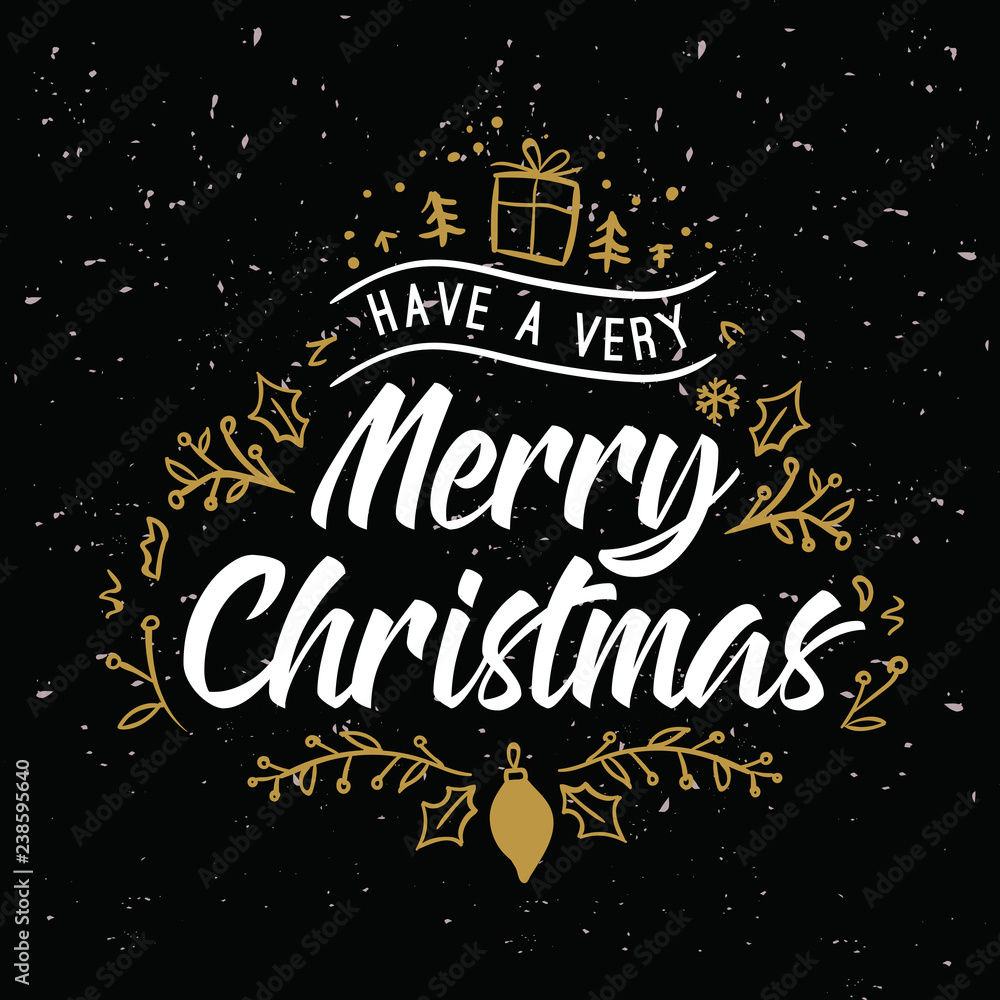 Merry Christmas typography.