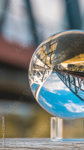 Smartphone HD wallpaper of crystal ball landscape shot at Deggendorf - Danube - Bavaria - Germany © Martin Erdniss