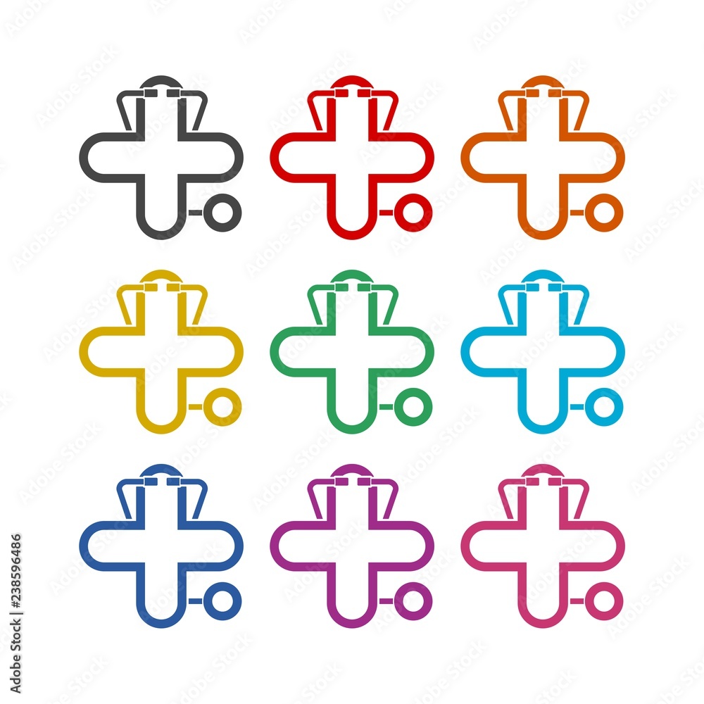 Obraz premium Health Medical Care icon or logo, color set