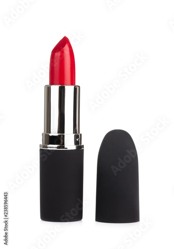 Red lipstick isolated on white background